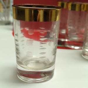 10 MCM Vintage Juice Glass Tumbler with 24K Gold Rim - Elegant Home Drinkware